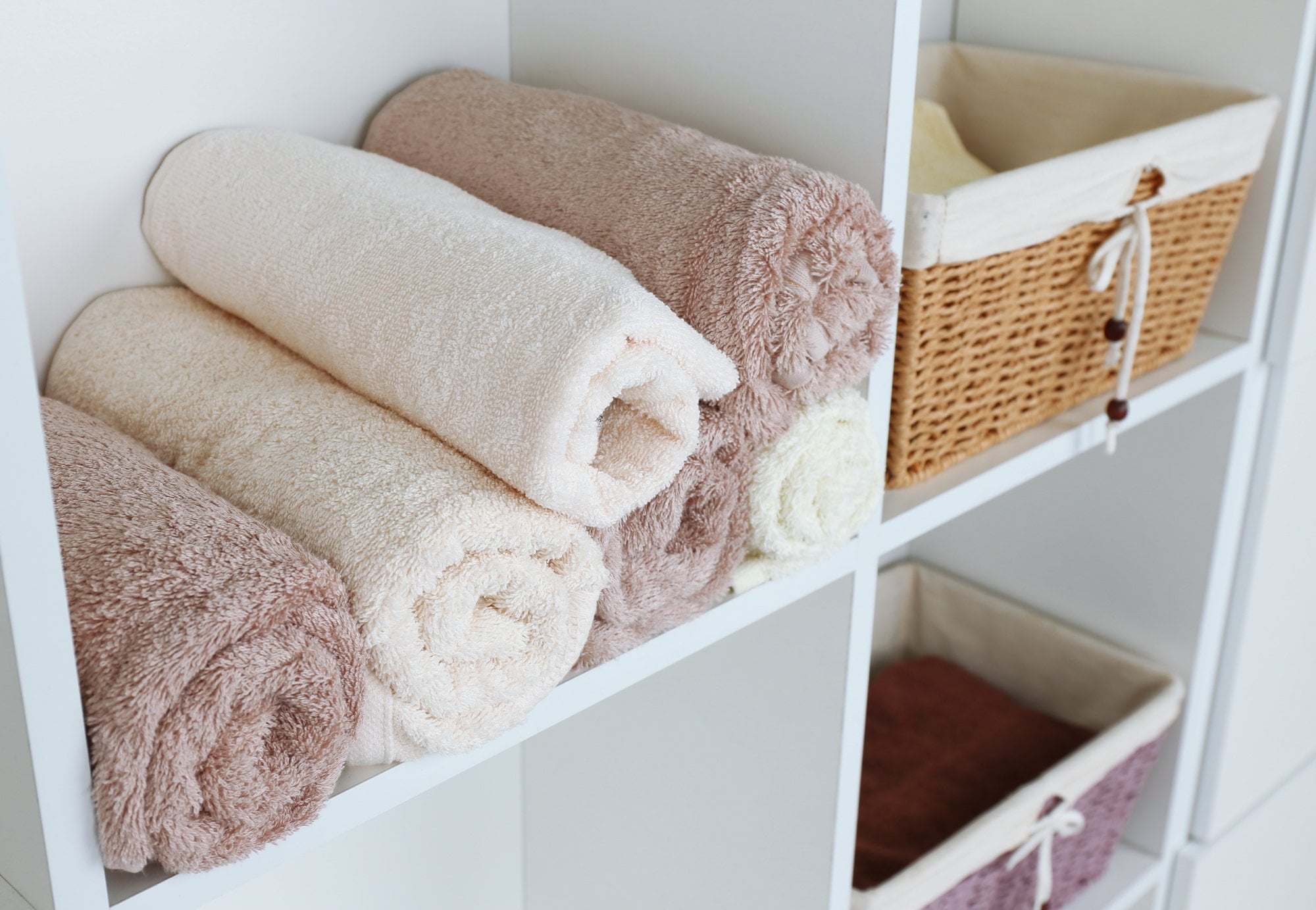 From storage to decoration, keep your home looking neat and tidy with these four organizational tips for white wicker baskets.